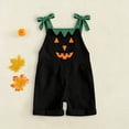 thumbnail image 5 of Gunia Baby Girl Halloween Outfit Corduroy Casual Toddler Romper With Pumpkin Face One Piece Jumpsuit Outfits Black 12-18 Months, 5 of 7