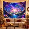thumbnail image 2 of Magical Forest with Glowing Lotus Flowers and Waterfall, Dreamy Fantasy for Nature Lovers, Digital Art Wall Decor, Holiday Gift, Tapestry Wall Hanging for Bedroom and Living Room, 2 of 5