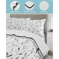 thumbnail image 4 of Gray Leaf Twin XL Size Down Alternative Comforter,Lightweight Comforter Quilt Bedding Set with Pillow Shams Modern Botanical Foliage Plant Country Pastoral Bed Comforter Duvet Insert 68"x98", 4 of 7