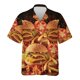 thumbnail image 3 of Camisa hawaiana con gráfico de hamburguesas y papas fritas para hombre, camisas hawaianas holgadas de manga corta con estampado 3D de comida, blusas de calle con solapa, 3 of 4
