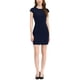 thumbnail image 2 of Vestido Bodycon Mini de Ajuste Slim con Manga Corta para Mujeres, Ideal para Trabajo y Oficina, Talla XL, Azul Oscuro, 2 of 7
