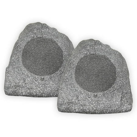 Theater Solutions 2R8G 8-Inch Outdoor Rock Speakers (Granite
