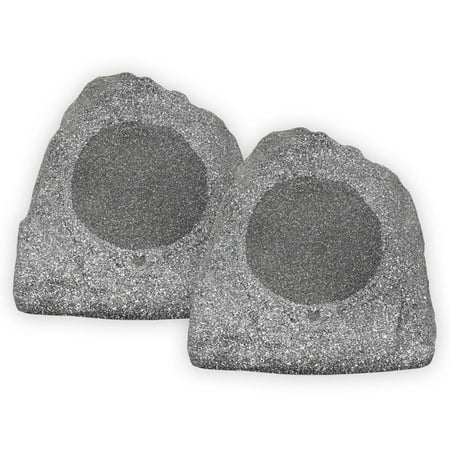 Theater Solutions 2R8G 8-Inch Outdoor Rock Speakers (Granite Grey)