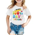 thumbnail image 3 of WOYY Little Girls 100 Days Of School T Shirt Letter Graphic Short Sleeve T-Shirt, Sizes 6-7, 3 of 3