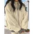 thumbnail image 5 of Jacket for Women Reversible Y2k Zip Up Hoodie Fleece Fur Winter Coat Cutecore Korean Clothes Blue L, 5 of 9
