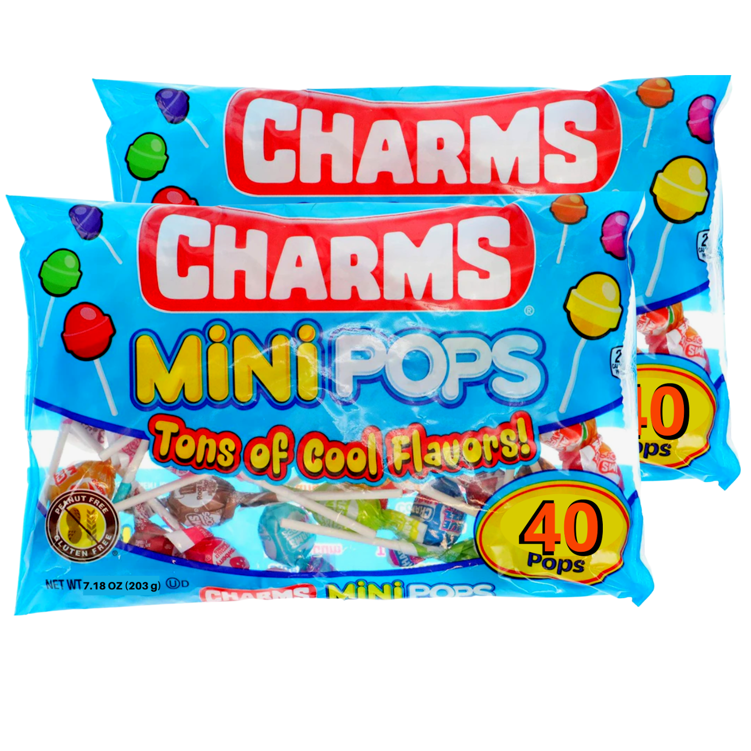 Charms Mini Lollipops Assorted Flavor Pops Gluten Peanut Free Kids