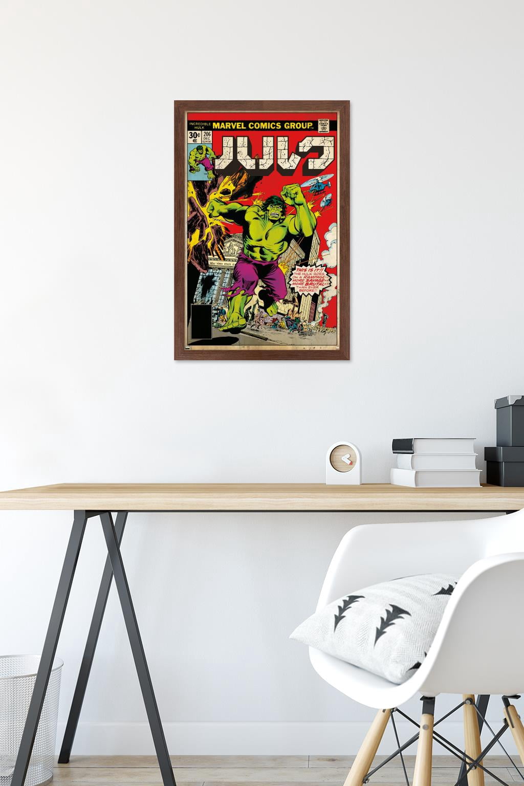 Marvel Katakana - Hulk #206 Wall Poster, 14.725" x 22.375" Framed