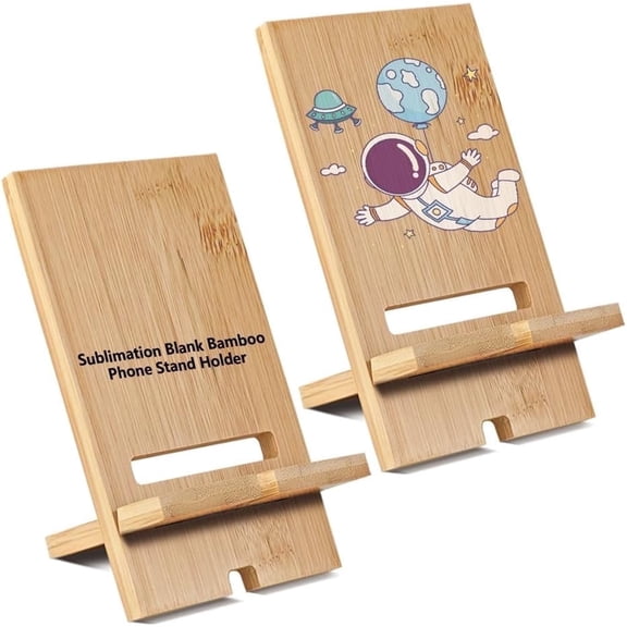 10 Pcs Sublimation Blank Wood Phone Stand with Charging Hole Detachable Portable Phone Holder