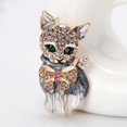 thumbnail image 4 of Brooch Lively Pride Cat Brooch for Party Shell Metal Crown Blue Enamel Pin Black, 4 of 4