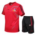 thumbnail image 3 of Conjunto de camiseta y pantalones cortos deportivos de manga corta transpirables para hombre de última moda de verano 2024, 3 of 5