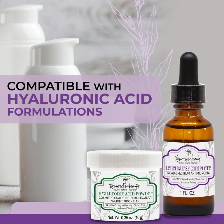 RESURRECTIONbeauty Leucidal® Liquid SF | Natural Moisturizing Ingredient  for DIY Vitamin C, Ascorbic Acid, & Hyaluronic Acid Powder Serum, Facial
