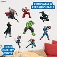 thumbnail image 2 of Marvel The Avengers Wall Decals – Set of 8 Hulk Iron Man Captain America Black Panther Removable Vinyl Stickers for Kids Bedroom Playroom Bathroom - Peel and Stick Room Décor, 2 of 7