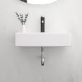 thumbnail image 2 of 21x12 Inch White Ceramic Rectangular Wall Mount Floating Bathroom Sink with Single Faucet Hole and Overflow , Modern Ceramic Countertop Sink for Small Bathroom, Laundry Room, White, 2 of 9