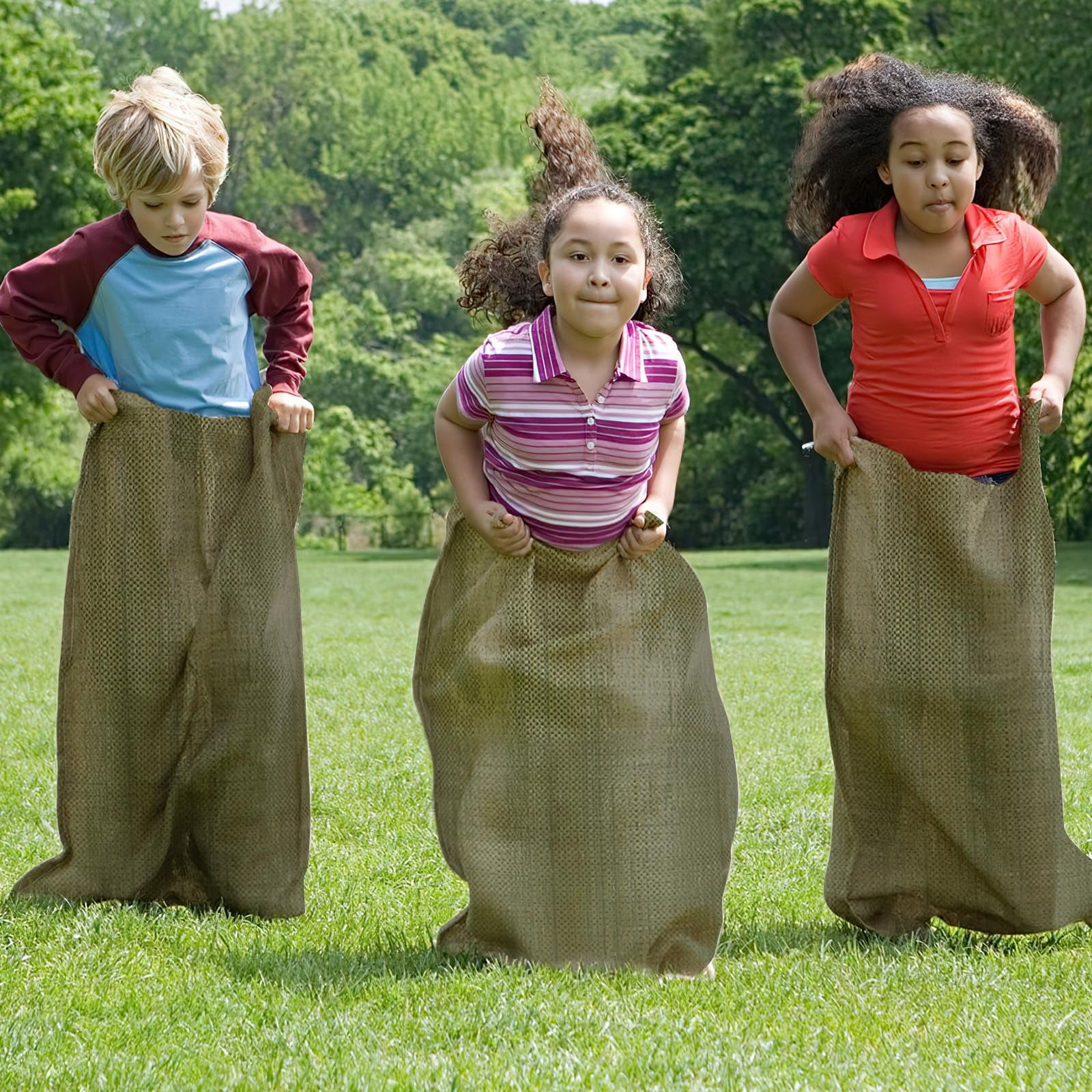 10 Pcs Potato Sack Race Bags, 24 x 40 inch Large Seed Sack for Adults Kids Outdoor Lawn Games, Outdoor Sports Games, Yard, Birthday, Family Reunion, Barbecue, Picnic, Storage