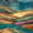 Fields, variant on Colorful Abstract Aerial View Landscape Canvas Print Wall Art for Living Room Bedroom Entryway