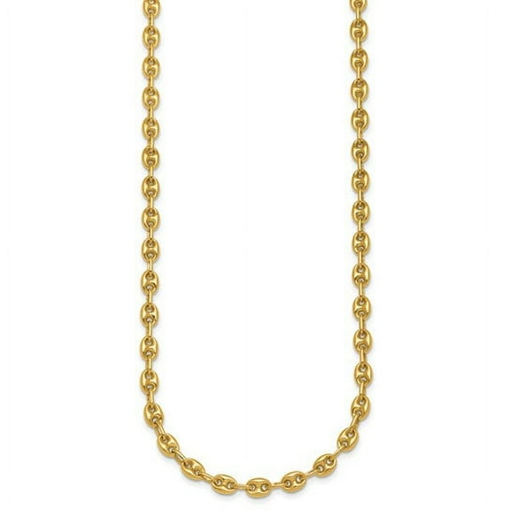 Auriga Fine Jewelry 14K Yellow Gold Polished 5 mm Anchor Link Chain Necklace for Women 16"