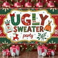 thumbnail image 3 of Festive Design Ugly Sweater Banner Reindeer Theme Christmas Decoration for Holiday Party Winter Celebration Indoor Event, 3 of 9