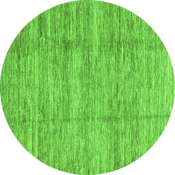 Ahgly Company Indoor Round Abstract Green Modern Area Rugs, 3' Round