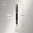 thumbnail image 3 of Parker IM RollerBall Pen, Black Lacquer Gold Trim with Fine Point Black Ink Refill, Gift Box (1931659), 3 of 7