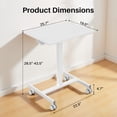 thumbnail image 7 of Smiaoer Overbed Bedside Table, Mobile Standing Desk Adjustable Height, Small Rolling Laptop Computer with Wheels for Hospital Office Bedroom, 7 of 7