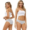 thumbnail image 4 of Charmo Women's Cotton Underwear Soft Stretch Hipster Panties Packs of 5, 4 of 6