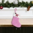 thumbnail image 5 of Xuniizn Personalized Christmas Stockings with Initials - Custom Embroidered Stocking Set, Luxury Velvet Xmas Stockings for Family, Holiday Christmas Decorations, Pink, New Model W, 5 of 6