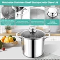 thumbnail image 2 of Walchoice 10 Quart 18/10 Stainless Steel Stockpot with Glass Lid, Extra Large Soup Pot Cookware with Measuring Markings for Cooking Simmering Stewing, Dishwasher Safe, 2 of 7