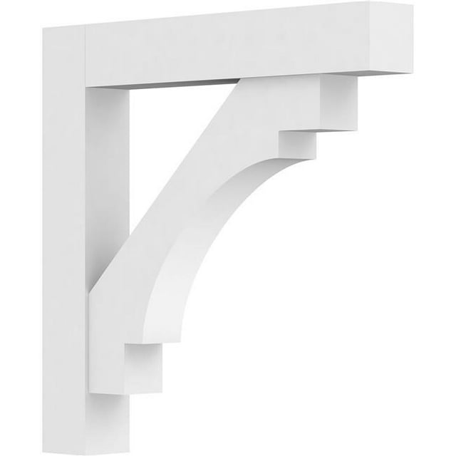 Ekena Millwork BKTP03X24X24MRC05 Support PVC de Qualité Architecturale Standard avec Extrémités de Bloc - 3 x 24 x 24 Po.