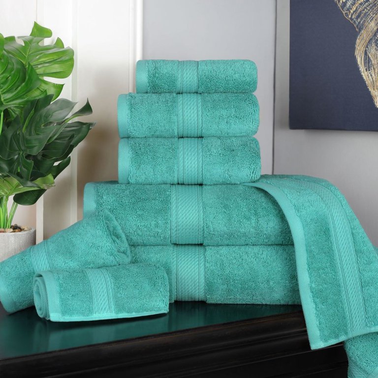 Superior Egyptian Cotton 4-pc. Hand Towel Set Turquoise