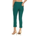 thumbnail image 3 of HDE Pull On Capri Pants For Women with Pockets Elastic Waist Cropped Pants Teal - S, 3 of 7
