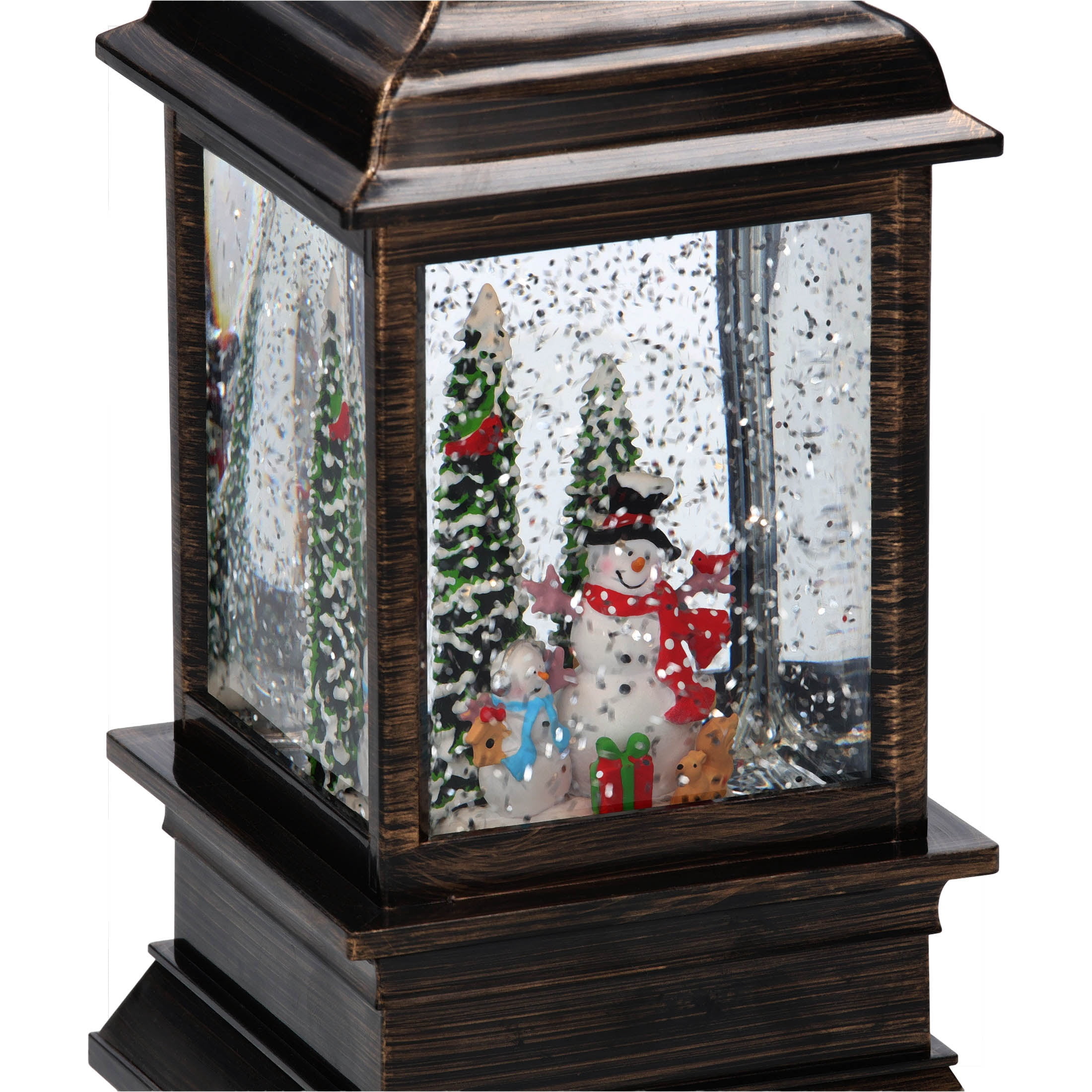 Light-Up Snowman Square Water Lantern Christmas Decoration, Multicolor, 9", by Holiday Time