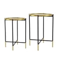 thumbnail image 2 of JERFIT 2-Tier Gold and Black Side Table Set with Glass Tops, Nesting End Tables for Living Room, Sofa Couch, Bedroom, Modern Accent Tables (Set of 2), 2 of 10
