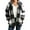 Black, variant on Kilaqueen Women Plaid Hooded Jackets Drawstring Fall Sherpa Shackets Long Sleeve Zip Up Fuzzy Fleece Shirts Winter Coats with Pockets