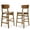 Walnut/Gray, variant on Best Choice Products 2-Piece Farmhouse Counter Height Bar Stool Set w/ Cushioned Seat, Wooden Backrest  Walnut/Gray