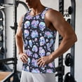 thumbnail image 5 of Daiia Blue Skull Flower Printed Men's Quick Dry Fit Muscle Tank Top Slim-Fit Tank Workout Tank Top Lightweight Sports Tank Top-X-Large, 5 of 7
