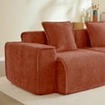 thumbnail image 6 of Noble House 3-Seat U-Shape Modular Sofa, Boneless Design with French Piping,  Comes with Throw Pillows and Two Ottomans, Red, 6 of 9
