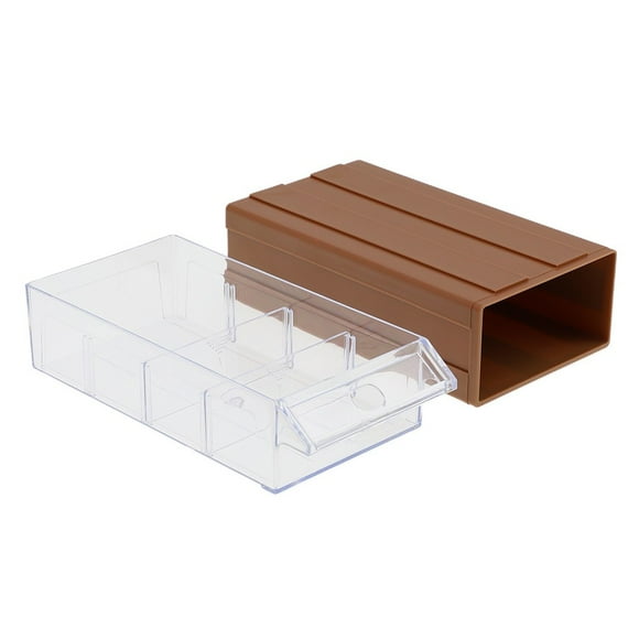 Hardware Tool Storage Box Stackable Plastic Screw Nail Beads Storage Container Component Drawer Toolbox Organizer Brown