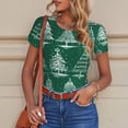 thumbnail image 4 of Goofa Christmas Trees Printed Women Rash Guard Short Sleeve,Tummy control Swimsuit Surfing Swimsuit Bathing Suit One Piece Swimsuit UPF 50-X-Large, 4 of 9