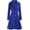 Royalblue, variant on Women's Double-Breasted Pea Coat - Lapel Collar, A-Line Cut, with Pockets & Lining