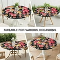 thumbnail image 7 of Boho Floral Print Round Tablecover with Elastic Hem 44 Inch Fits 38-42 Tables Easy Clean Surface Everyday Dining Events, 7 of 7
