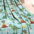 thumbnail image 3 of LightBlue Dinosaurs Volcanoes Pattern Blanket,Comfortable Soft Lamb Wool Throw Blanket,All Season,Warm Lightweight Blankets for Sofa Bed Couch Living Room Chair,40"x50", 3 of 4