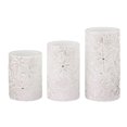 thumbnail image 4 of Hometrends Pearlized White Snowflake LED Pillar Candle Set with Remote Control, 4 of 5