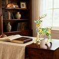 thumbnail image 4 of Gold Resin Christmas Reindeer Figurines Standing Deer Holiday Decoration Gold Reindeer Statues Deer Wine Cabinet Ornaments Metal Deer Tabletop Decor Ideal for Mantel Living Room Bedroom(Gold), 4 of 6