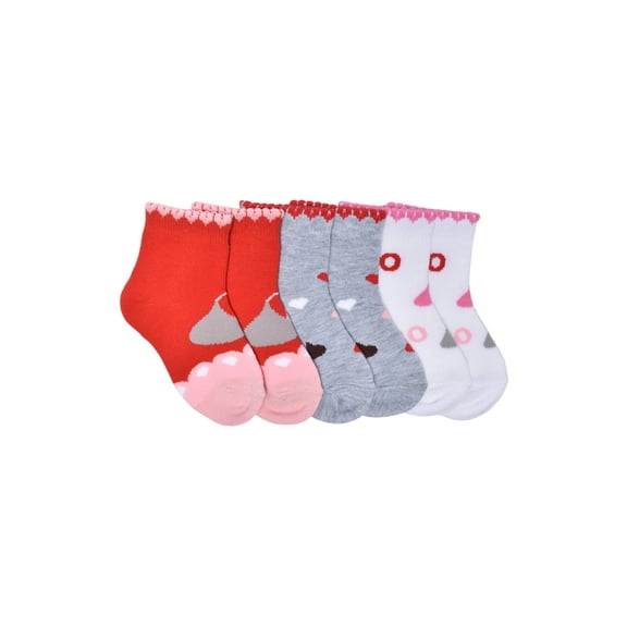 Hershey's Kisses Unisex Infant/Toddler 3Pk Ankle Valentines Socks, Sizes 12M-5T