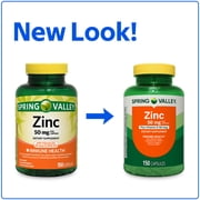 (3 pack) Spring Valley Zinc with Vitamin D, 50 mg, 150 Count, Dietary Supplement Capsules for Immune Health