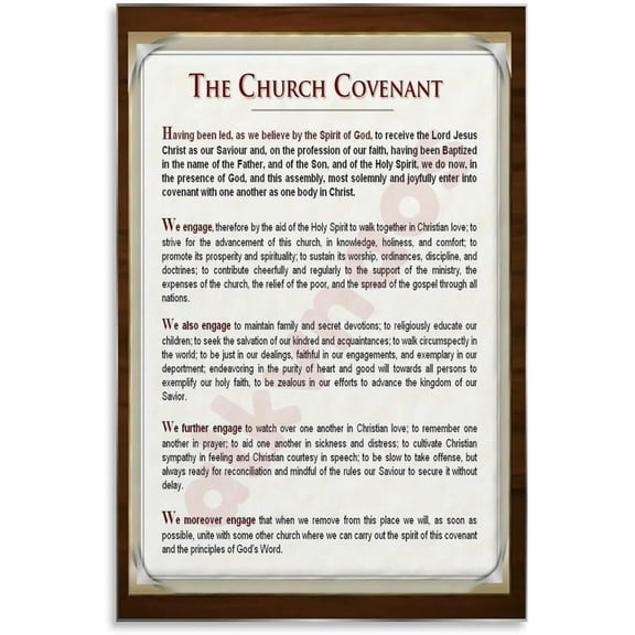 The Church Covenant Poster Church Covenant Wall Chart (5) Canvas Painting Posters And Prints Wall Art for Living Room Bedroom Decor