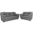 thumbnail image 2 of Sala de Piel Genuina Sofá y Love Seat ConfortoPiel  Toscana Gris Oxford, 2 of 9