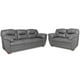 thumbnail image 2 of Sala de Piel Genuina Sofá y Love Seat ConfortoPiel  Toscana Gris Oxford, 2 of 9