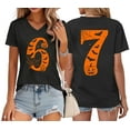 thumbnail image 2 of 6 7 Shirts Graphic Six Seven Meme Pumpkin T-Shirt V-Neck Halloween Costume, 2 of 8