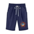 thumbnail image 2 of CFLVAEK Fourth of July Shorts for Women Cotton Linen Drawstring High Waisted Shorts Independence Day Knee Length Shorts with Pockets 2025 M, 2 of 4